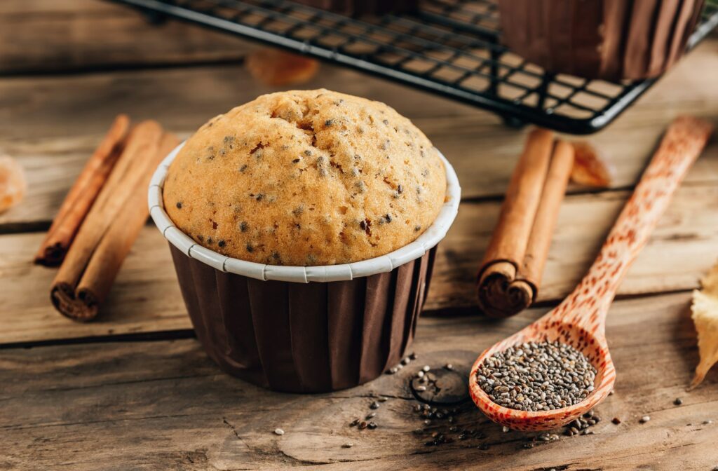 Homemade autumn pumpkin muffin